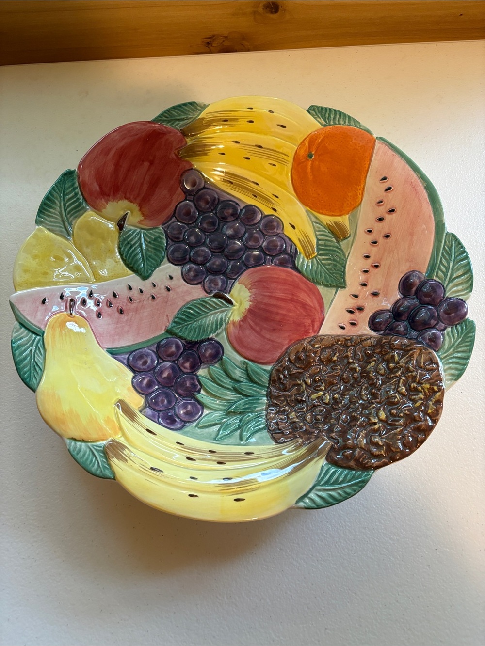 Colorful Ceramic Fruit Decorative Plate - Hand-Painted